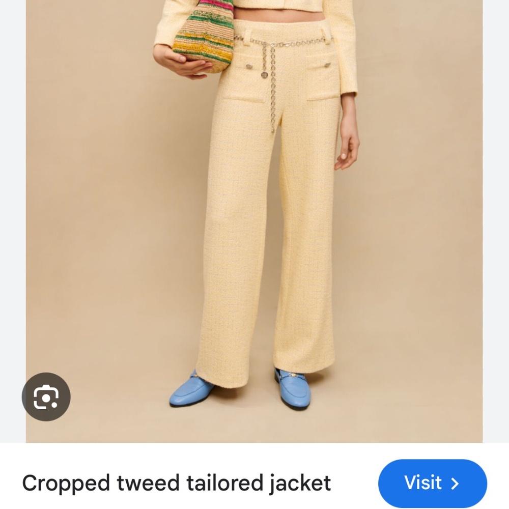 Cropped tailored tweed jacket and pants